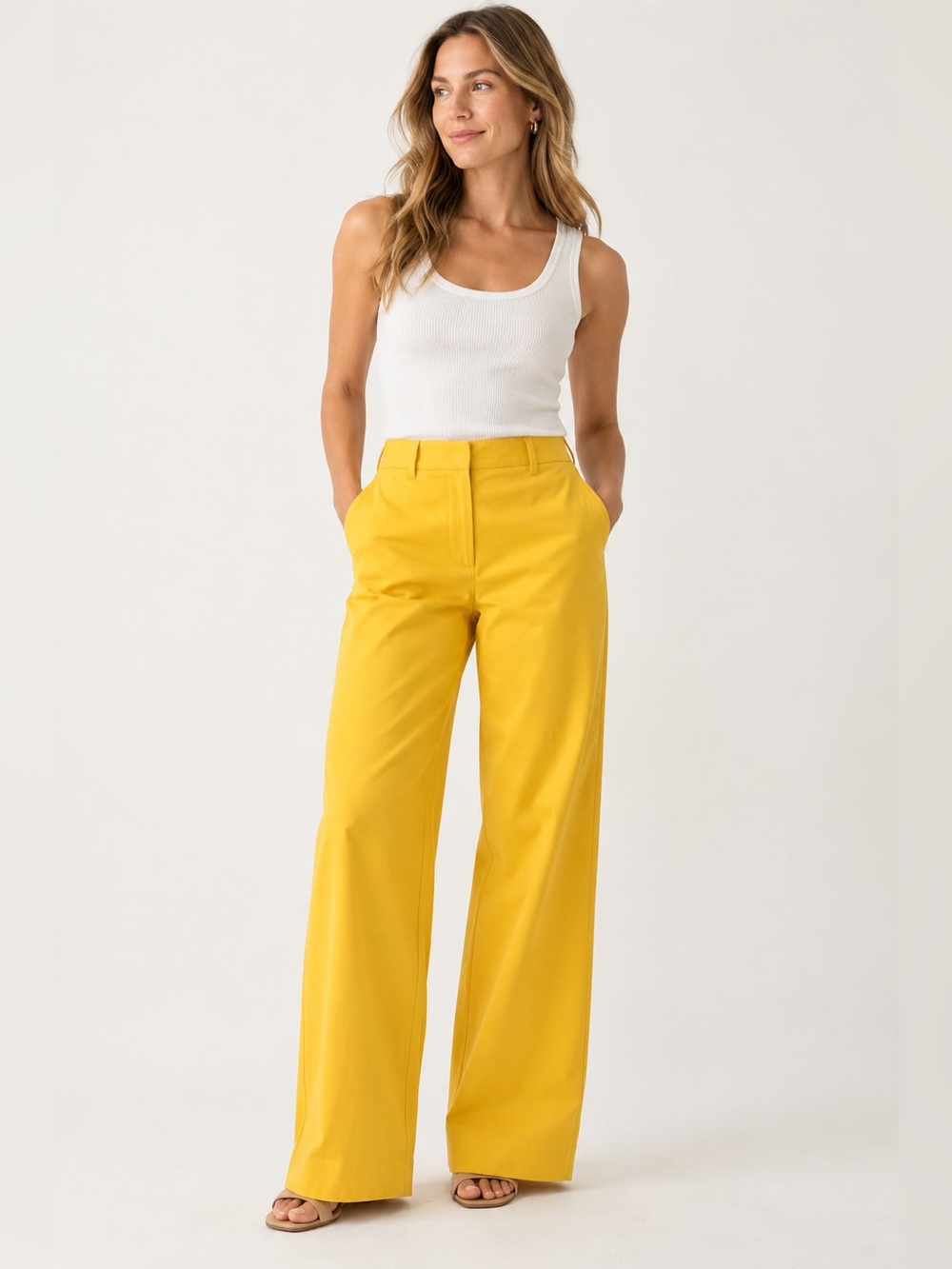 J.Crew Sydney Wide-Leg Chino Pants | Size 8 | Yellow
